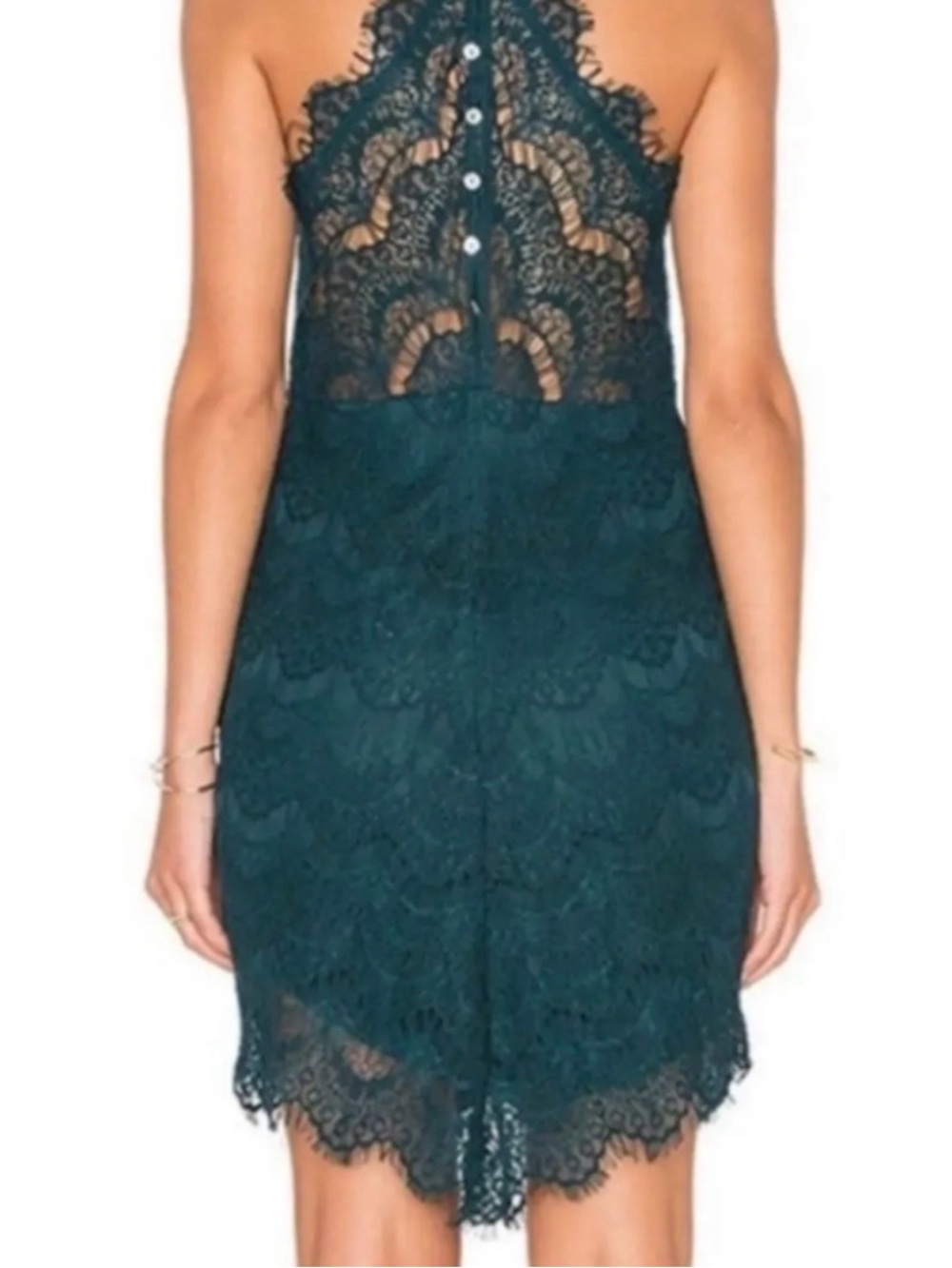 Free People Intimately Green Sleeveless Mini Dress Chemise Lace Regular Size M